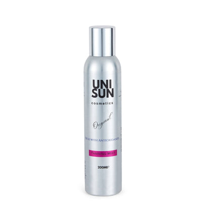 Spray bottle of tanning mist for an even, sun-kissed glow